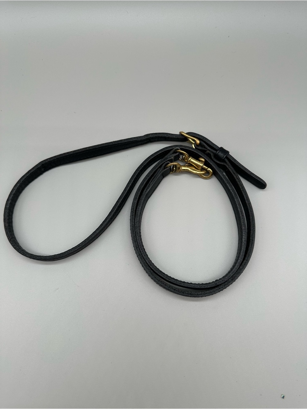 Coach Vintage Black Leather Strap with Brass Hardware